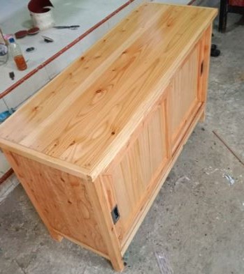 Rak Sepatu Kayu 3 Susun Ukuran Besar